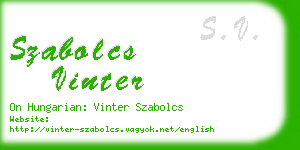 szabolcs vinter business card